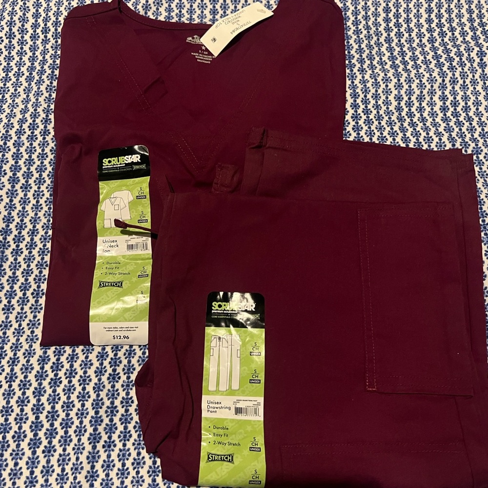 Scrubstar Women's Burgundy Scrub Pants & Top Set